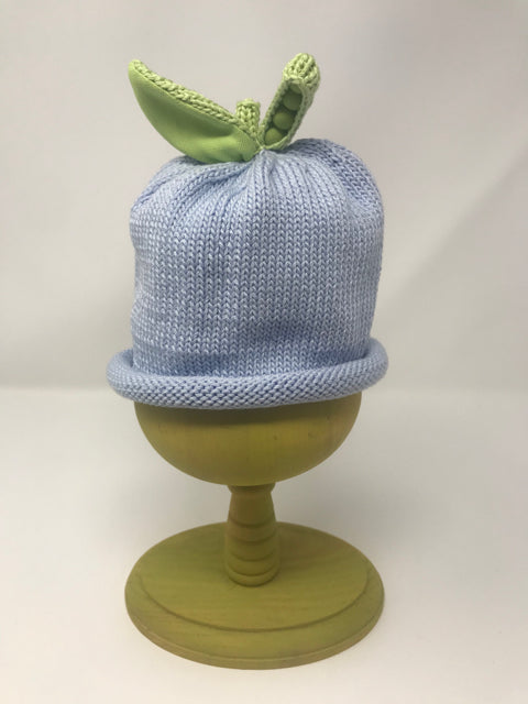 6-9 M Light Blue Cotton Knit Sweet Pea Hat