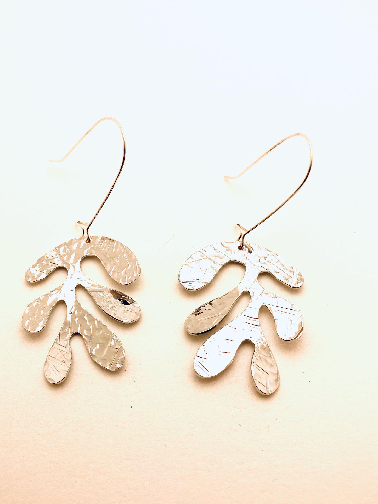 Large Matisse Leaves Long Earrings