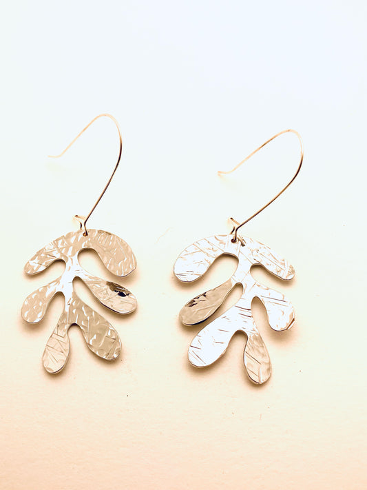 Large Matisse Leaves Long Earrings