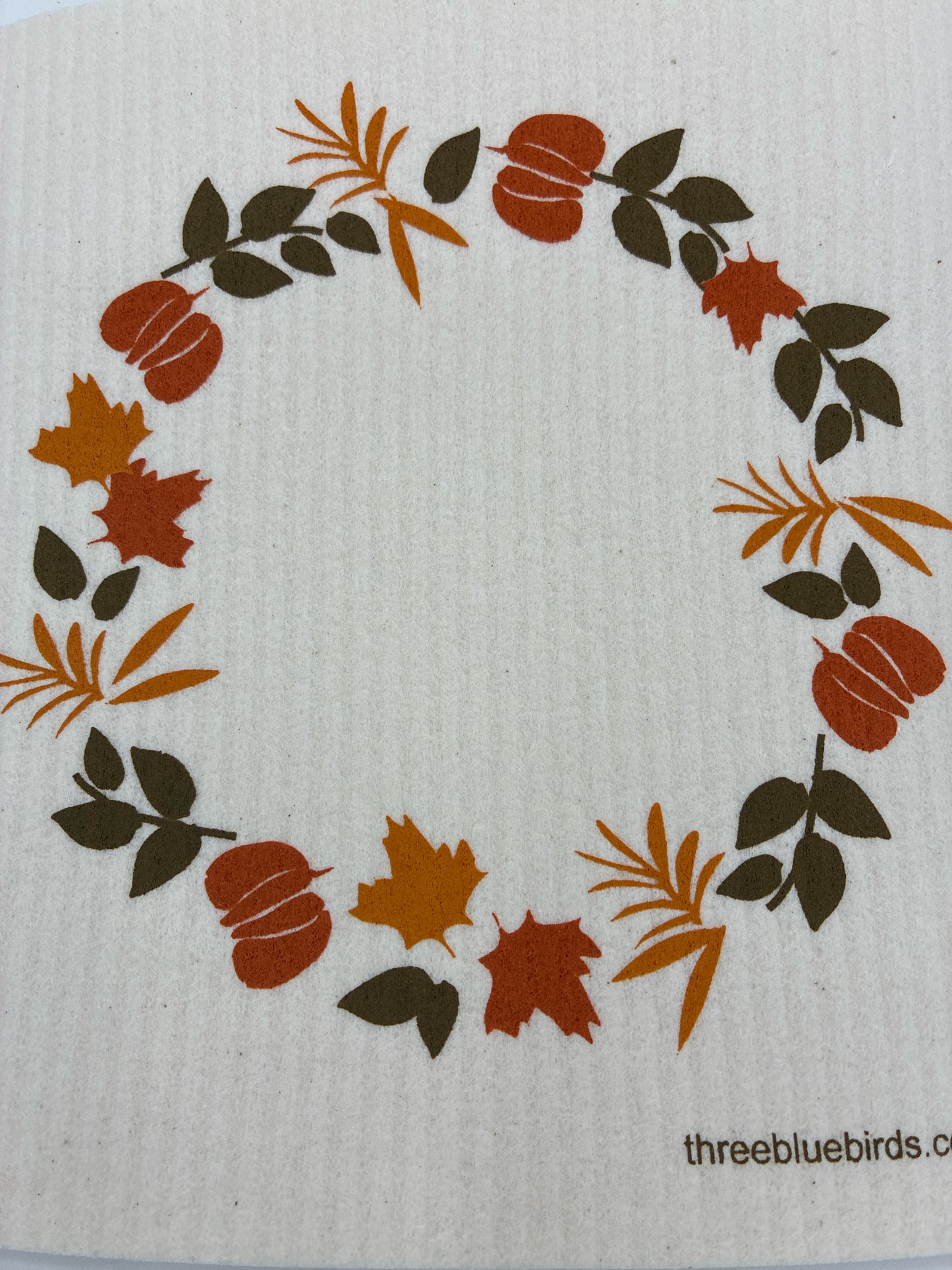 Autumn Wreath Swedish Dishcloth