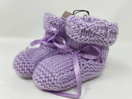Newborn Lilac Acrylic Booties