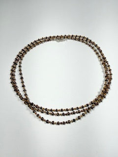 Copper, Pearl, Hessonite Garnet, Hill Tribe Silver Sterling Necklce