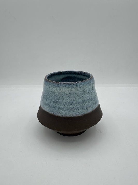 Light Blue and Brown Ceramic Tumbler