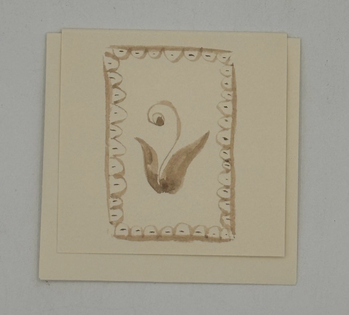 Mini Taupe Flower card