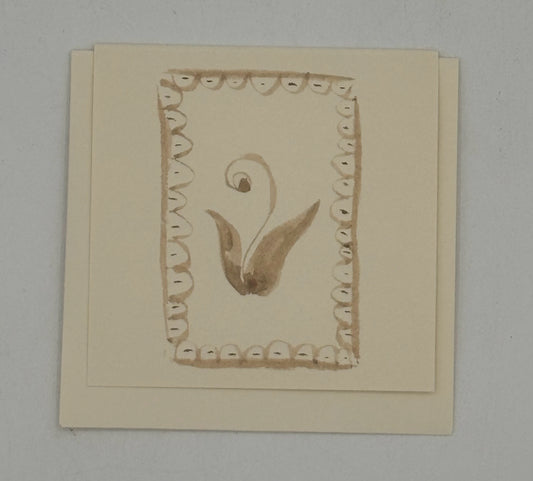 Mini Taupe Flower card