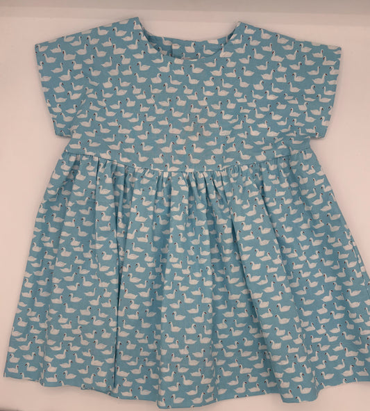 2 Y Dress - Blue Dress w/Swans