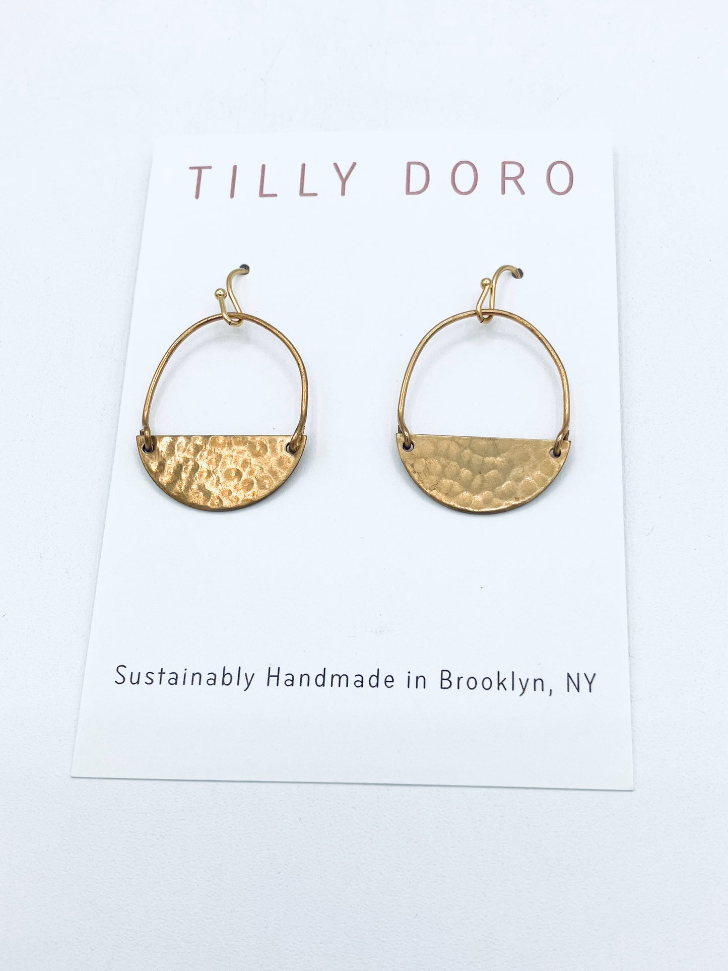 Etched Crescent Hoop Earrings