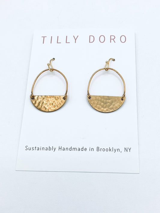 Etched Crescent Hoop Earrings