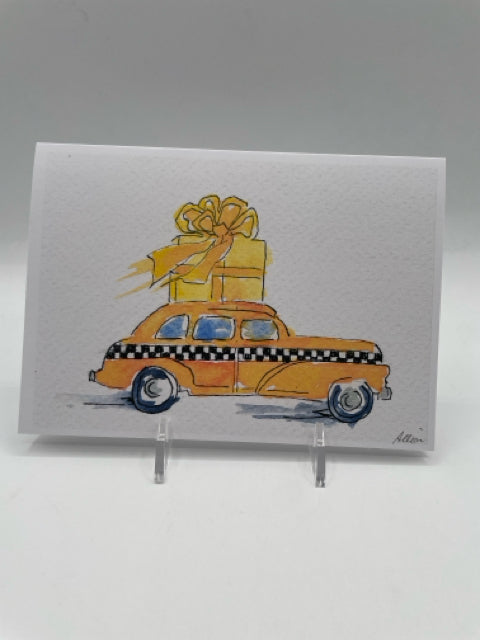 Taxi With Gift Birthday Card