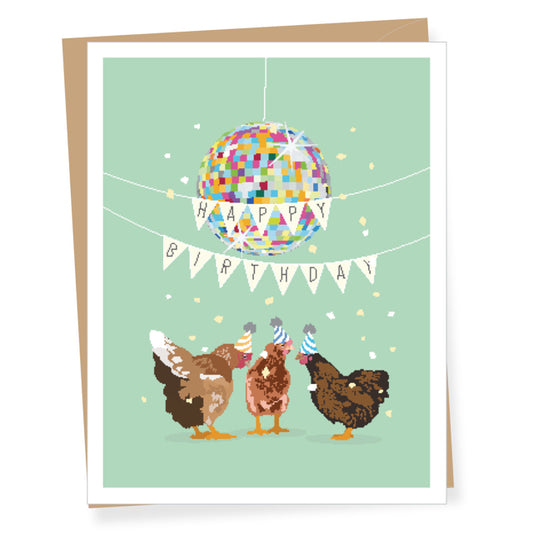 Chicken Party Birthday Card