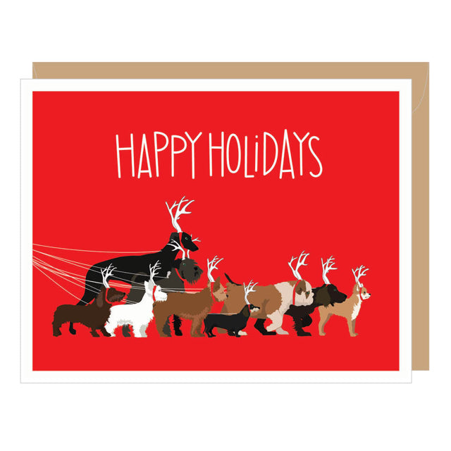 Dog Walk Happy Holiday Boxed Cards