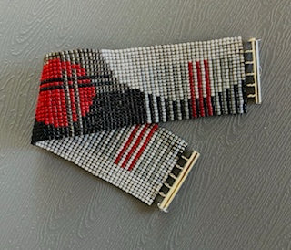 Abstraction in Red, Grey and Black Bracelet