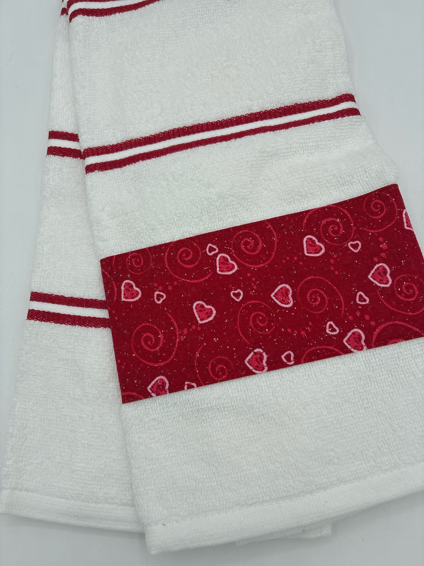White Towel with Valentine Trim