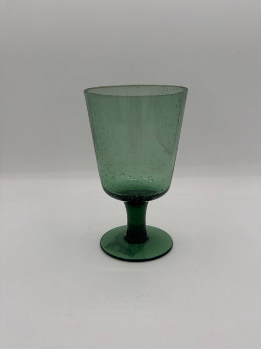 Handblown Wine Glass in Jade Green