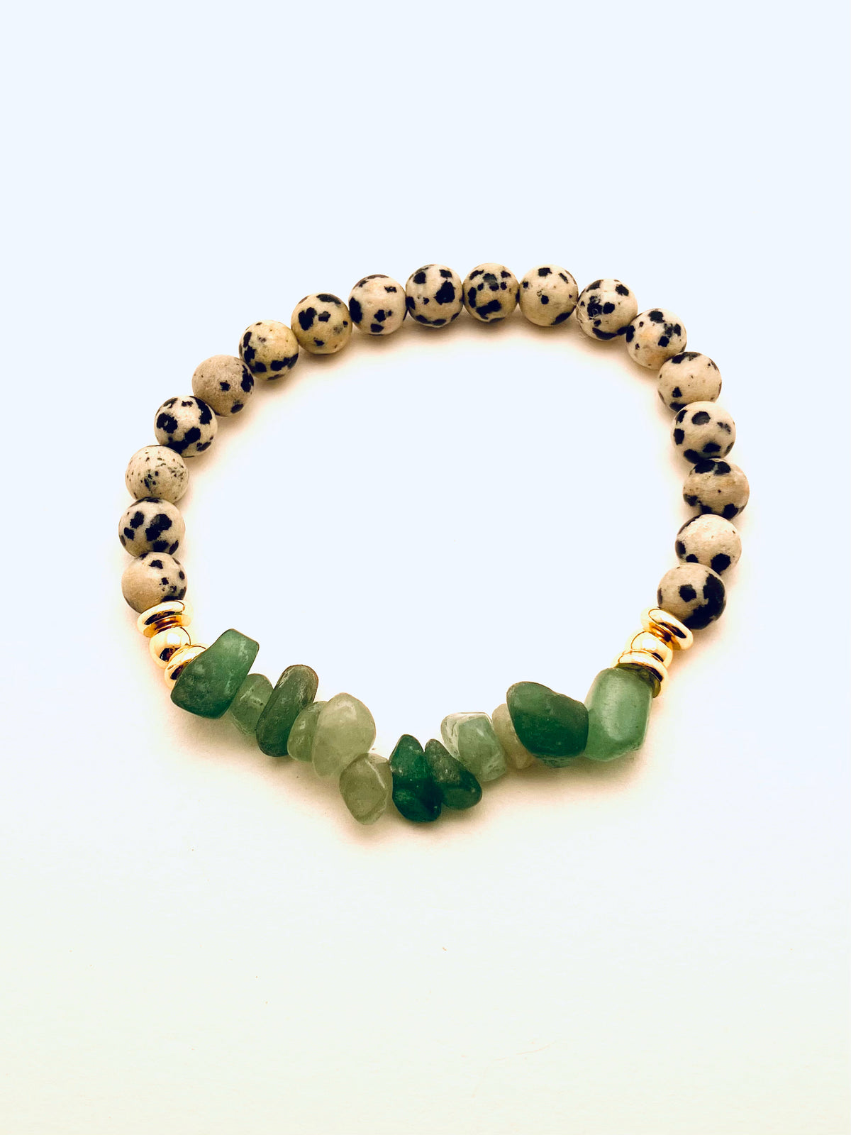 Dalmatian Bracelet with Jasper Natural Stone