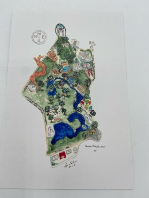 Prospect Park Map Postcard - 5 x 7"