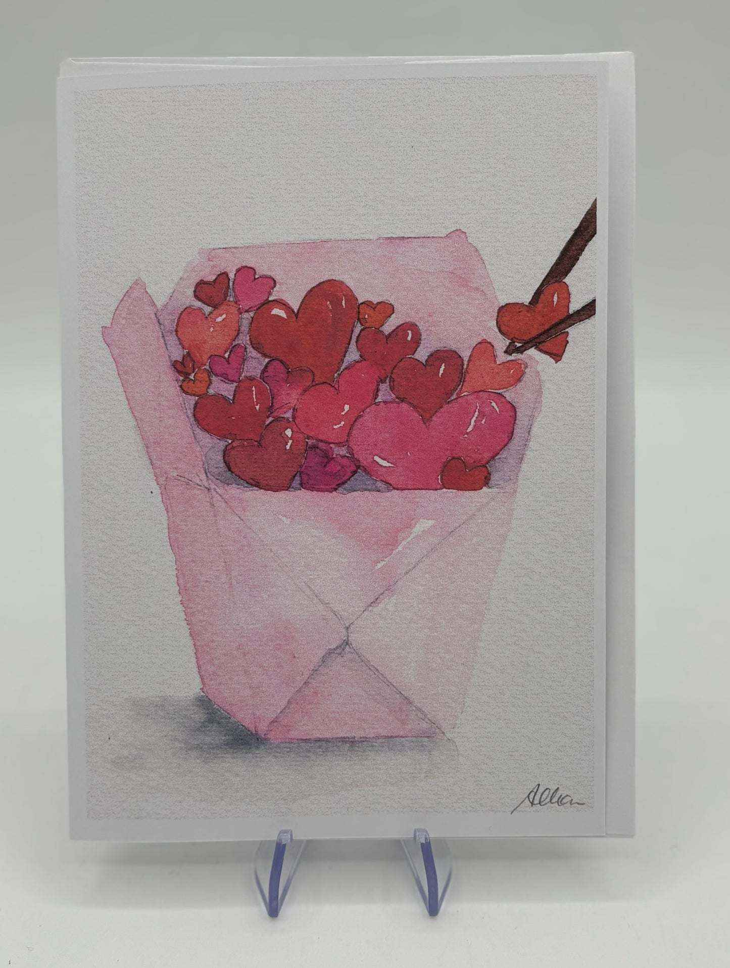 Takeout Hearts Valentine's Card