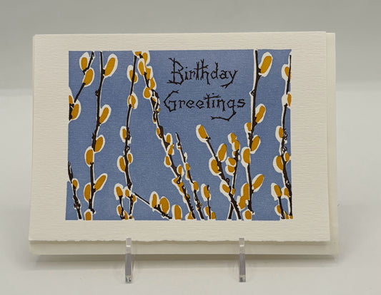 Pussy Willow Birthday Card