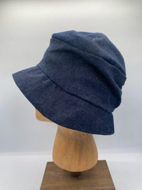 Blue Denim & Gold Metalic  Cloche Hat