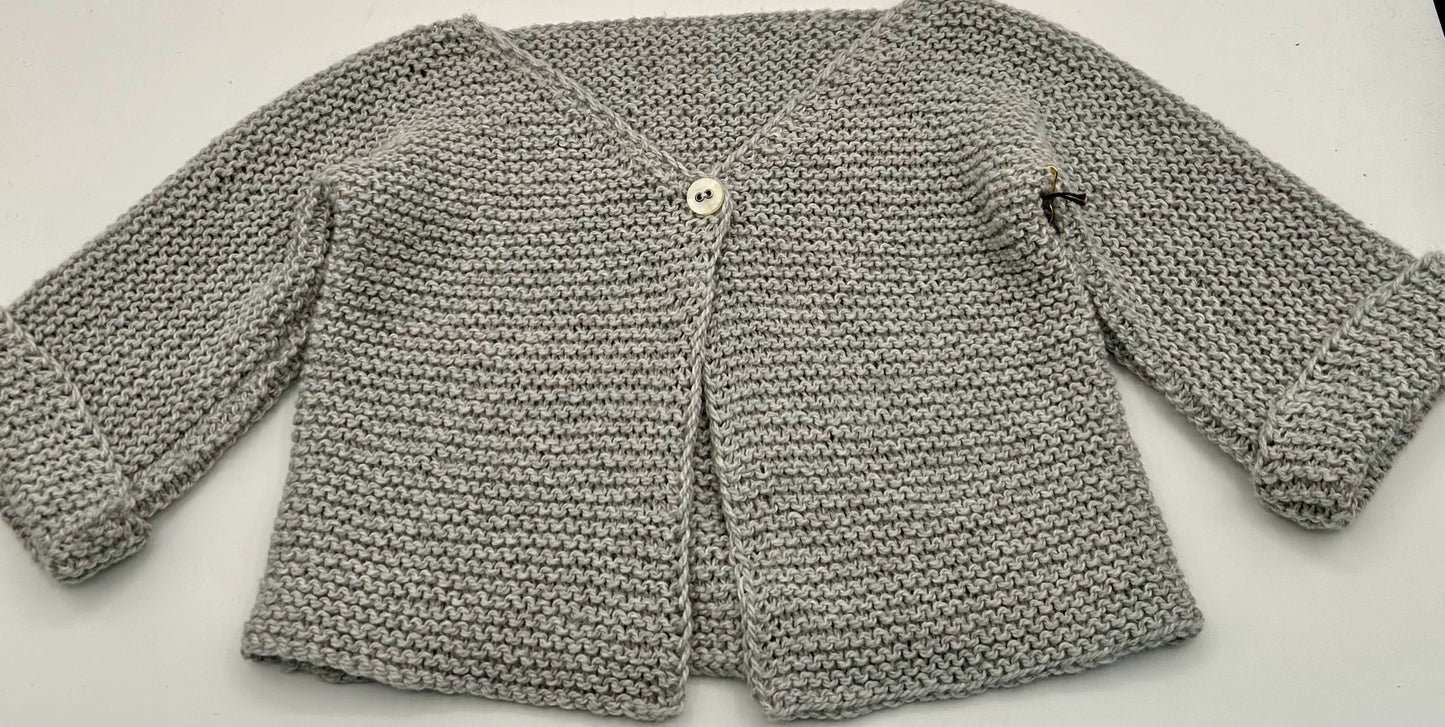 6 M Blue Gray Cotton and Bamboo Blend Knitted Sweater