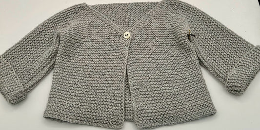 6 M Blue Gray Cotton and Bamboo Blend Knitted Sweater