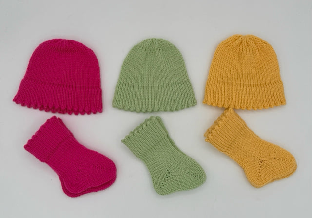 Premie Organic Merino Wool Knit Beanie and Booties Set