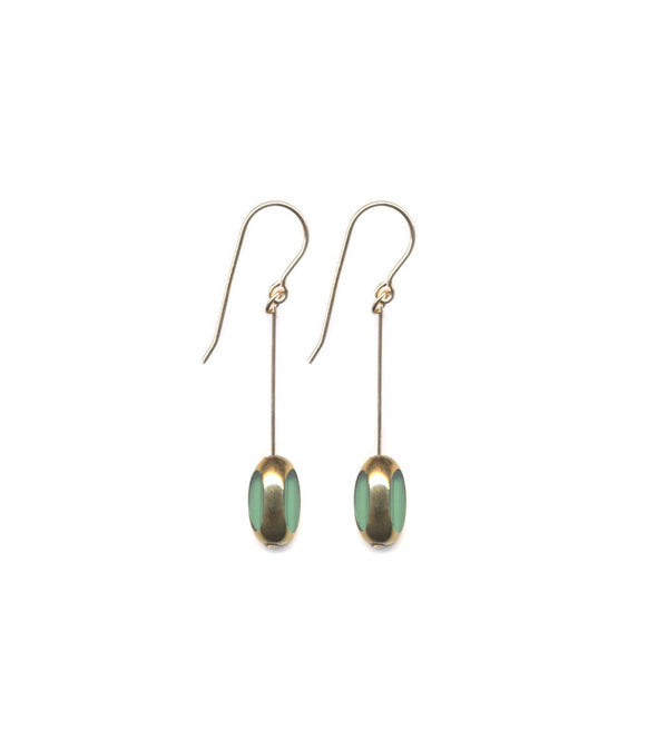 Jewel Green Bean Earrings
