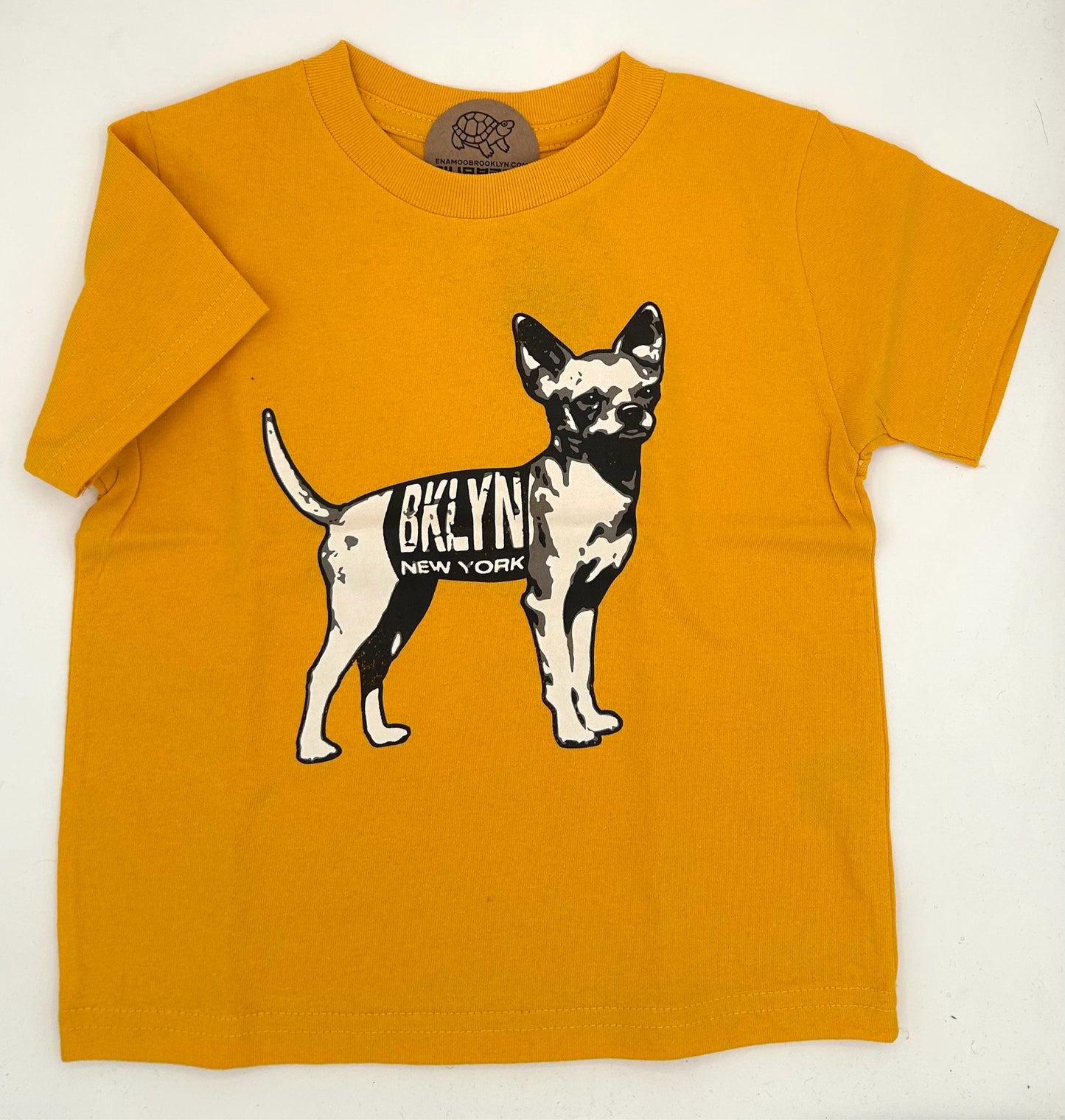 Brooklyn Dog Tee Canary Yellow Kids Size 3 Y