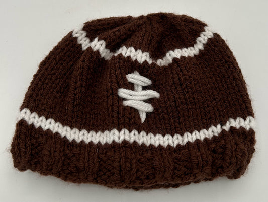 6-12 M - Handknit Football Hat