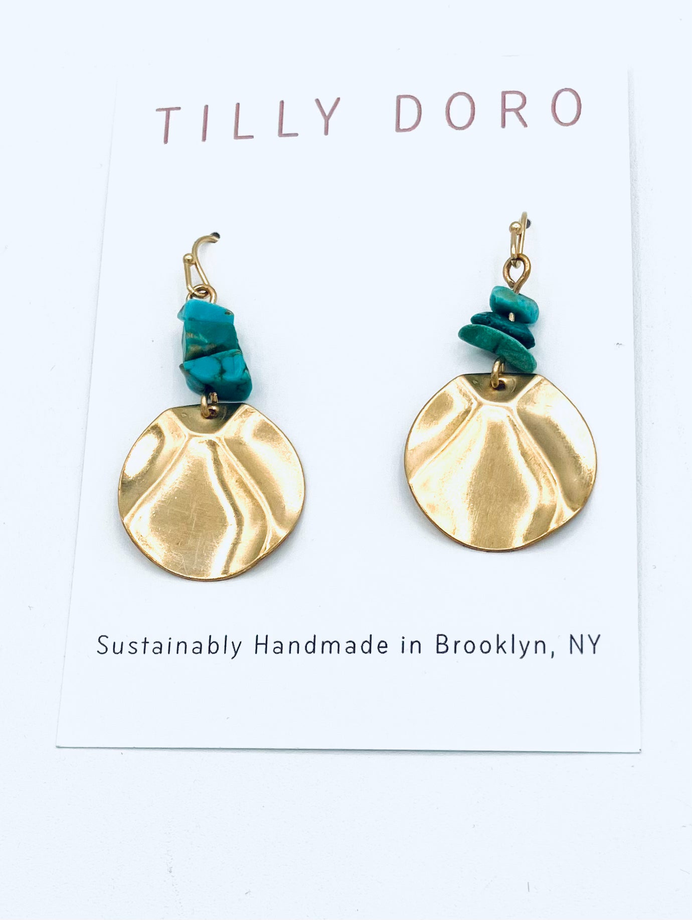 Turquoise Disk Earrings