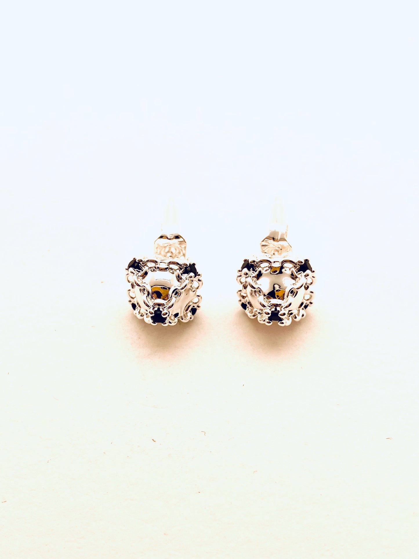 Caged Orb Mini Stud, Silver