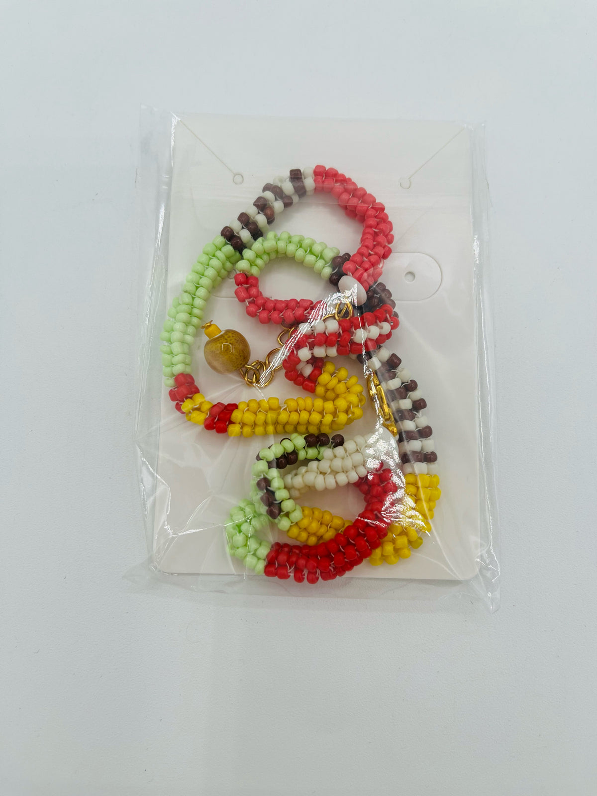 Multi-Colored Woven Beaded Necklace