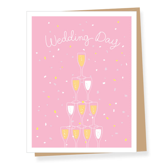 Champagne Tower Wedding Card