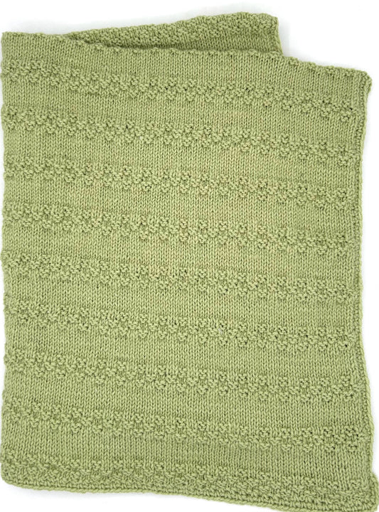 Pistachio Green Checkerboard Acrylic Knit Blanket