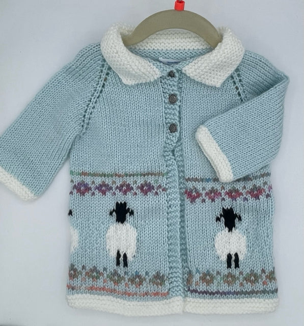 12 - 18 M Light Blue Acrylic Lambs Knit Coat