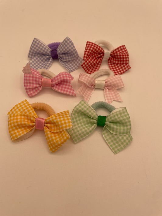 Mini Gingham Ponytail Holders