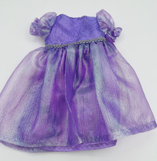 Pale Purple Dress w/Pale Bow in Back/Purple Underskirt for 18" Doll