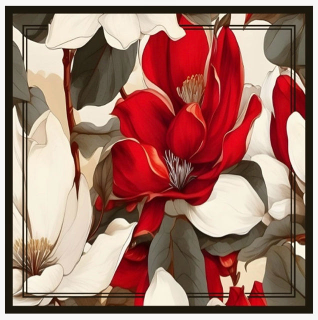 Magnolia Floral Silk Square