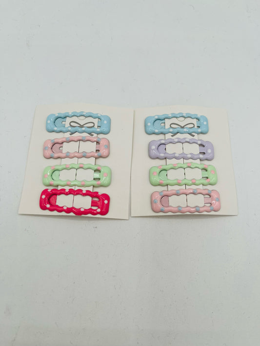 Spring Enamel Barrettes (set of 4)