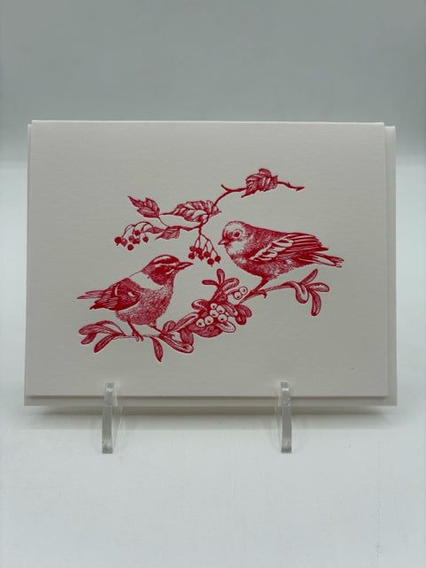 Two Birds and Mistletoe Card