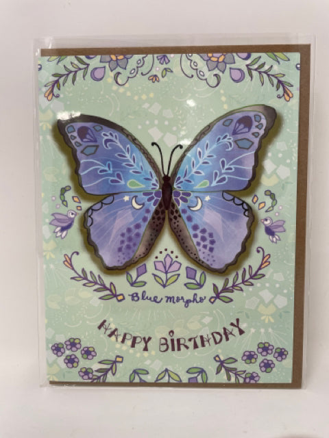 Blue Morpho Butterfly Birthday Card