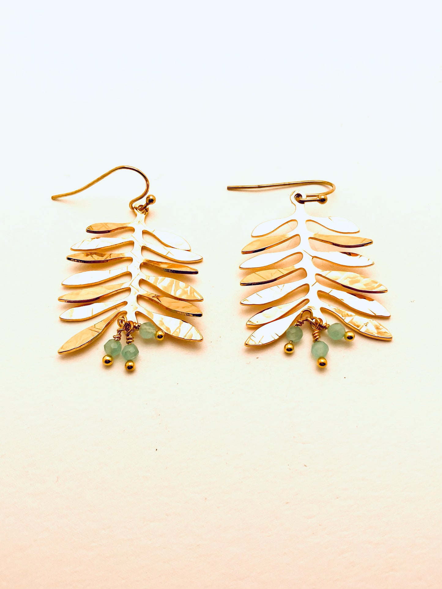 Vine Earrings with Chalcedony Beads