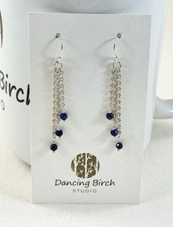 Sterling Silver With Lapis Lazuli Earrings
