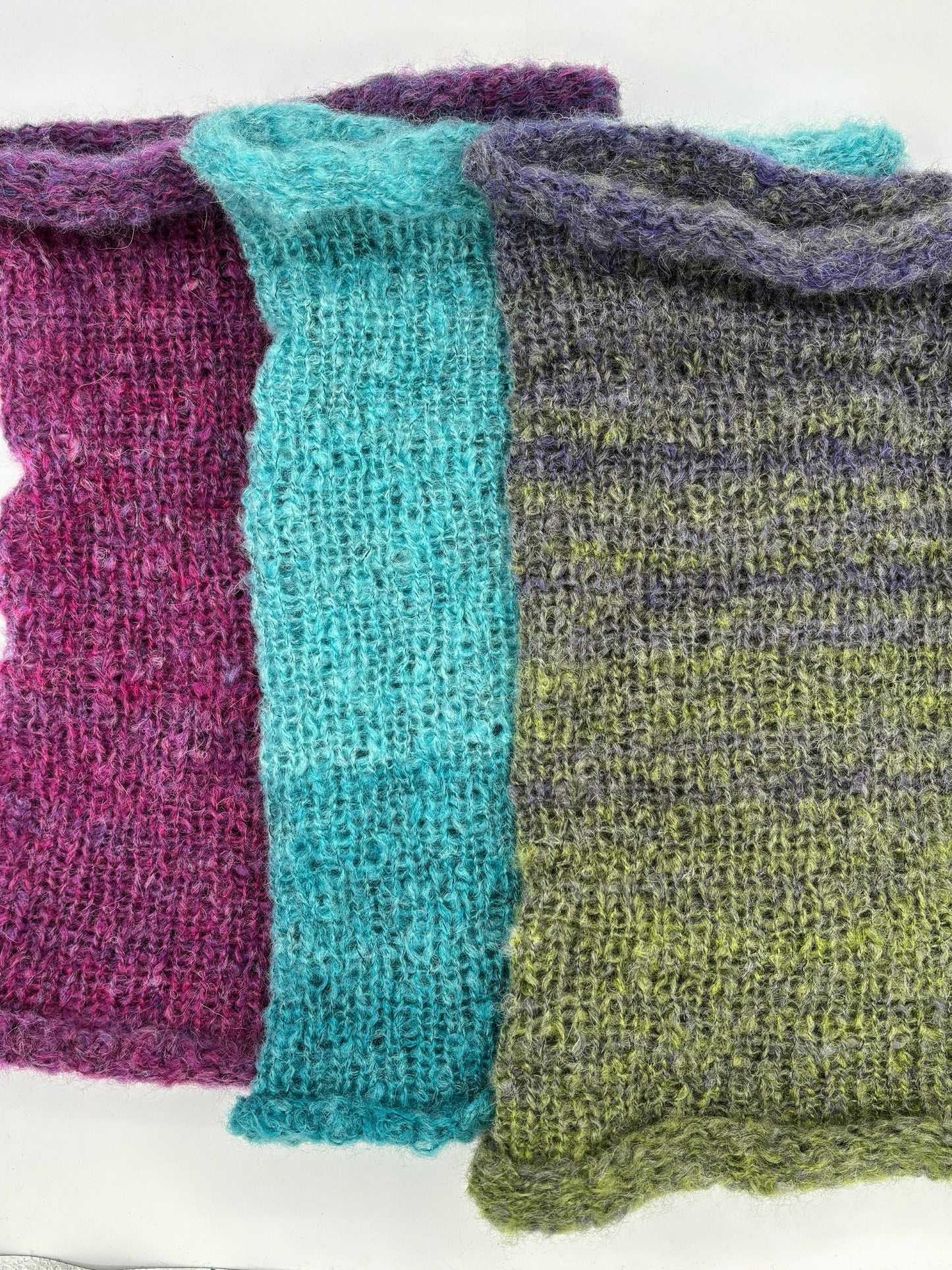 Mohair/Acrylic Blend Knit Tube Cowls/Scarves