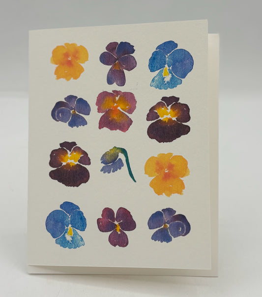 12 Twelve Pansies Card