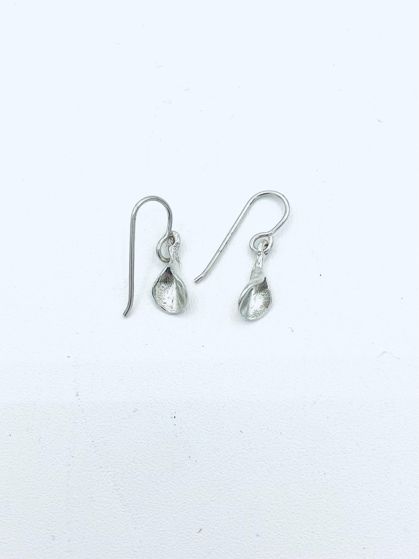 Single Small Lily Sterling  Silver Earrings