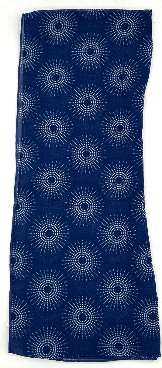 Blue & White Spirals Poly Scarf