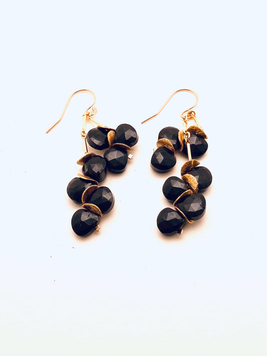Signature Earrings in Black Spinel with 22K Gold Vermeil Details