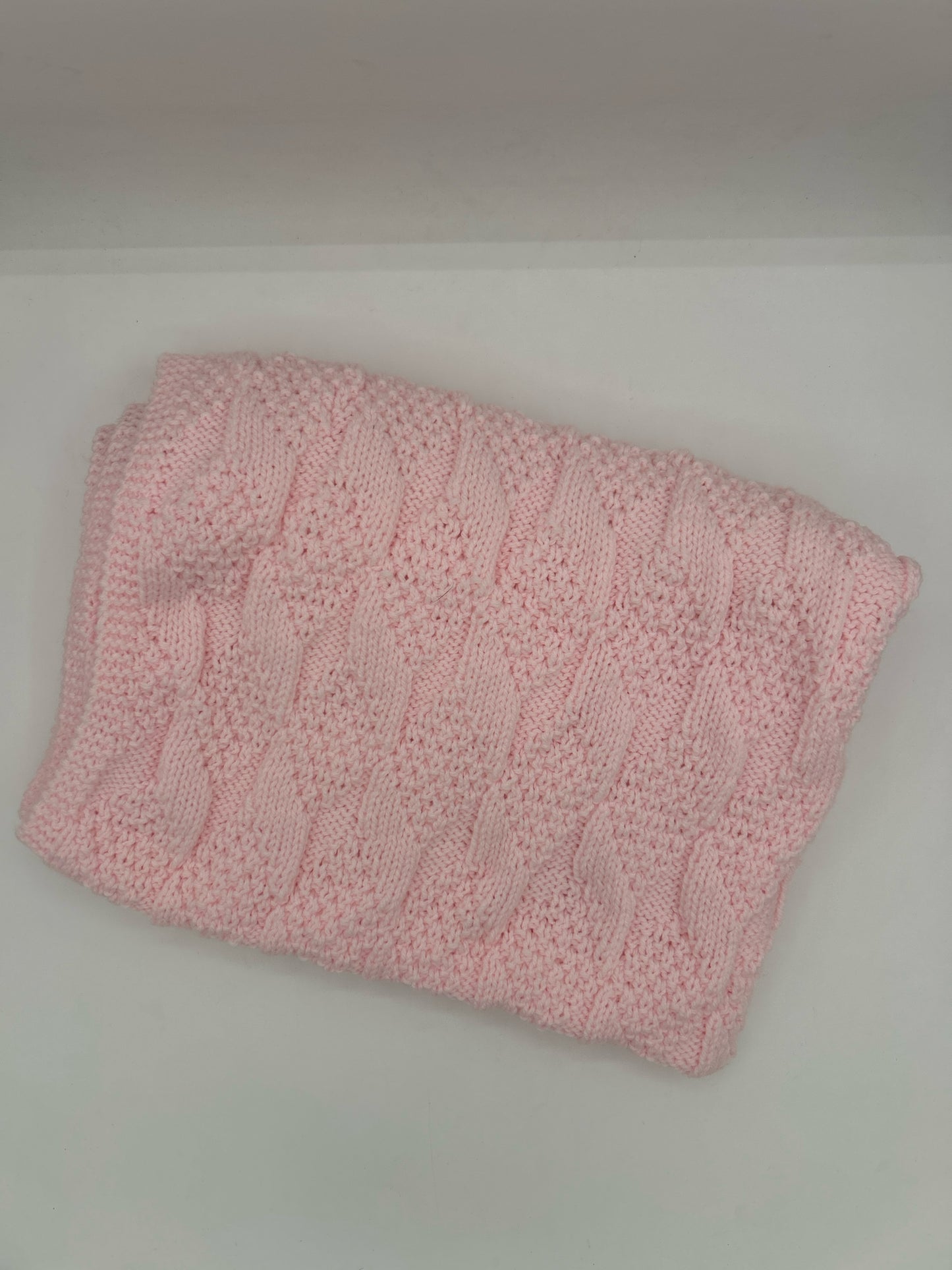 Pink Acrylic Knit Blanket
