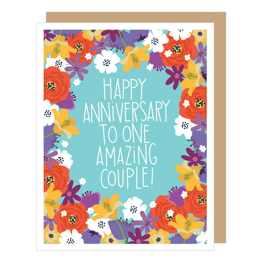 Floral Amazing Couple Anniversary Card